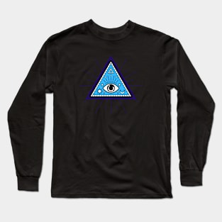 All Seeing eye - Blue with Black Eye Long Sleeve T-Shirt